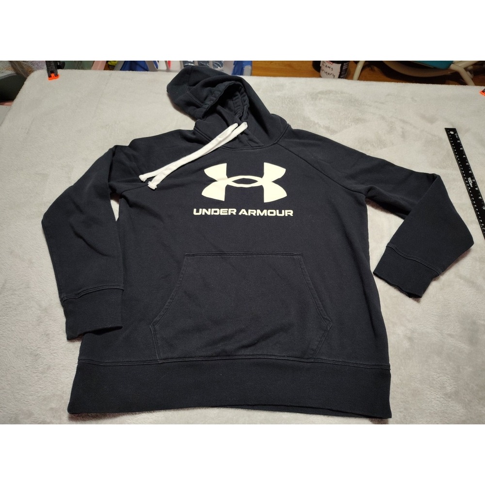 Under Armour Hoodie Sweatshirt Ladies M Black Outdoor Hiking Activity Warmth